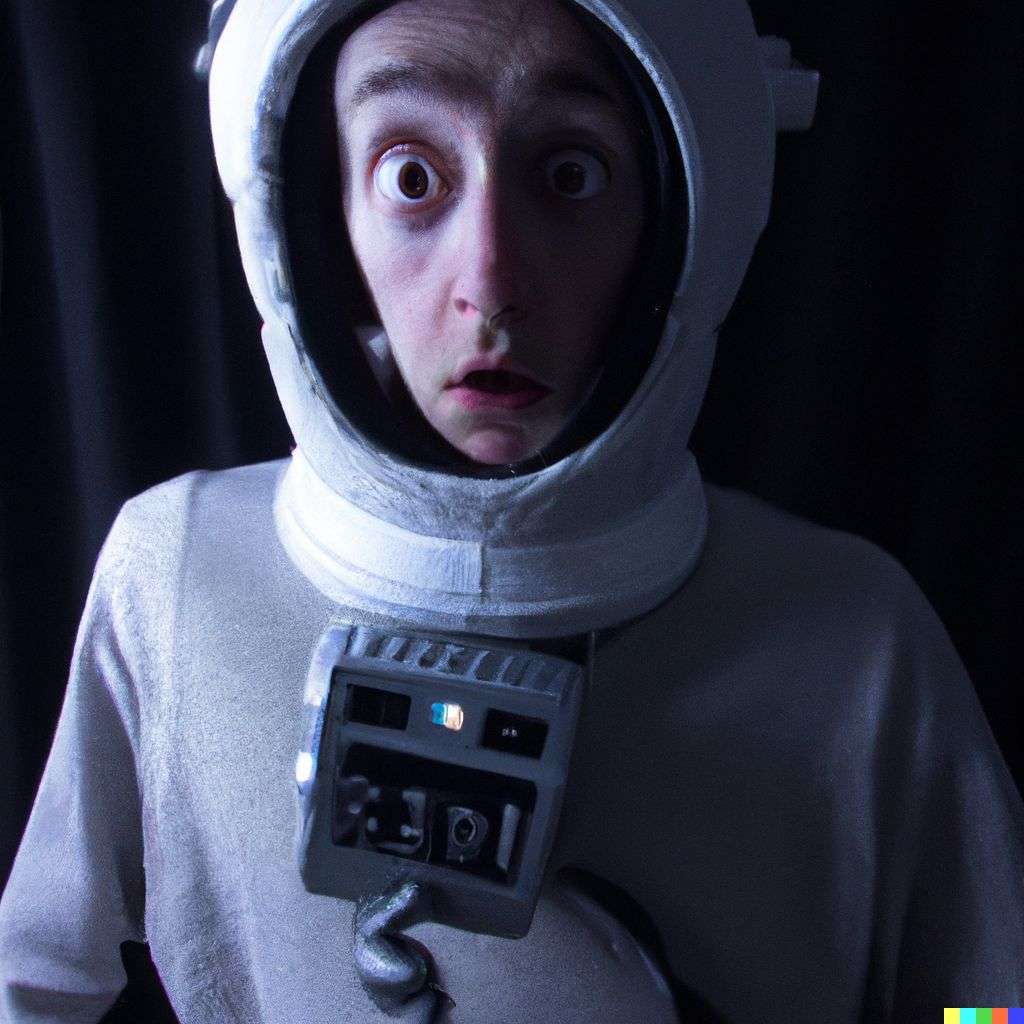 an astronaut, by Tim Burton